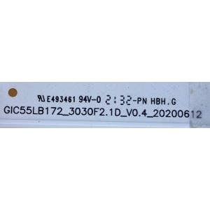 KIT DE LED'S PARA TV TCL ((12 PIEZAS)) / NUMERO DE PARTE GIC55LB172_3030F2.1D_V0.4_20200612 / 4C-LB5508-ZM06J / 4C-LB5508-ZM07J / 4C-LB5508-ZM08J / 210402 / GIC55LB172_3030F2.1D / PANEL LVU550NDJL / DISPLAY ST5461D12-5 VER.2.2 / 55S531 / 55S535